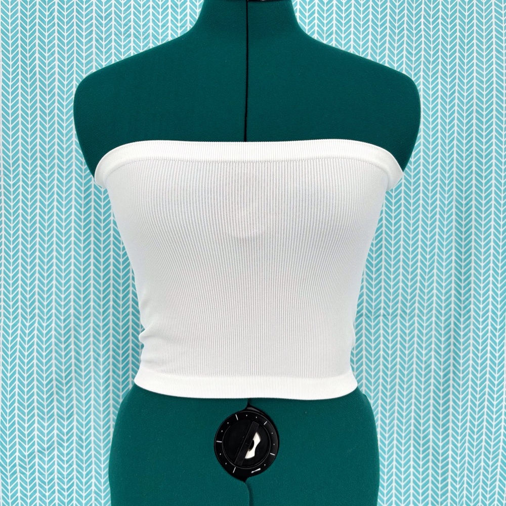 Bozzolo NWOT White Ribbed Tube Top, Small/Medium